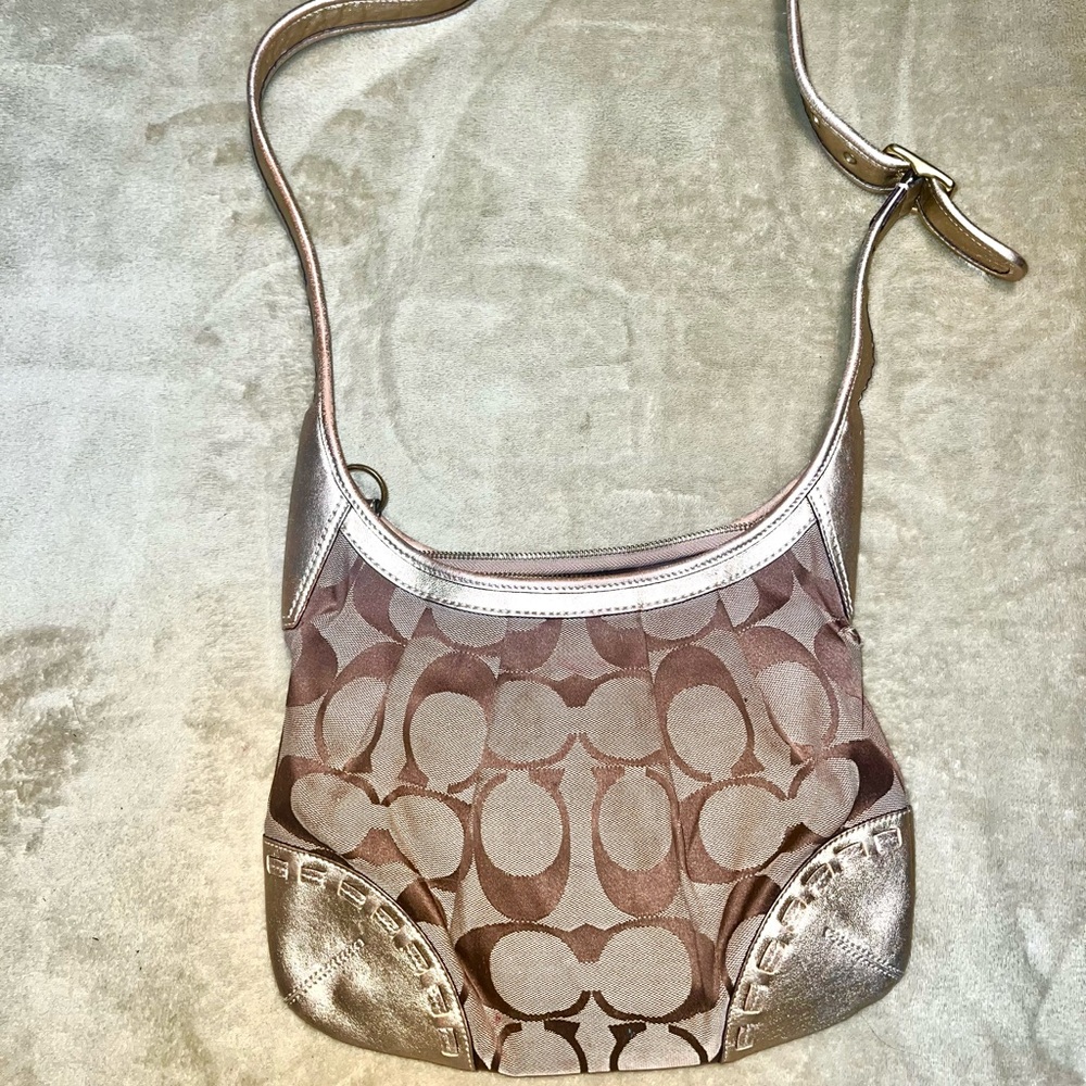 Vintage Coach Gold/Brown Shoulder Bag